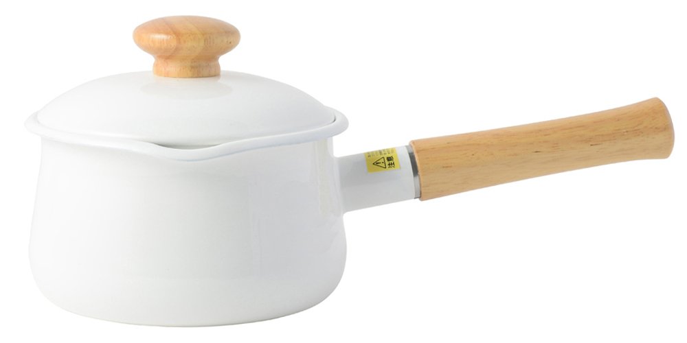 Amazon | 富士ホーロー 蓋付きミルクパン 15cm 1.2L IH対応 ホワイト
